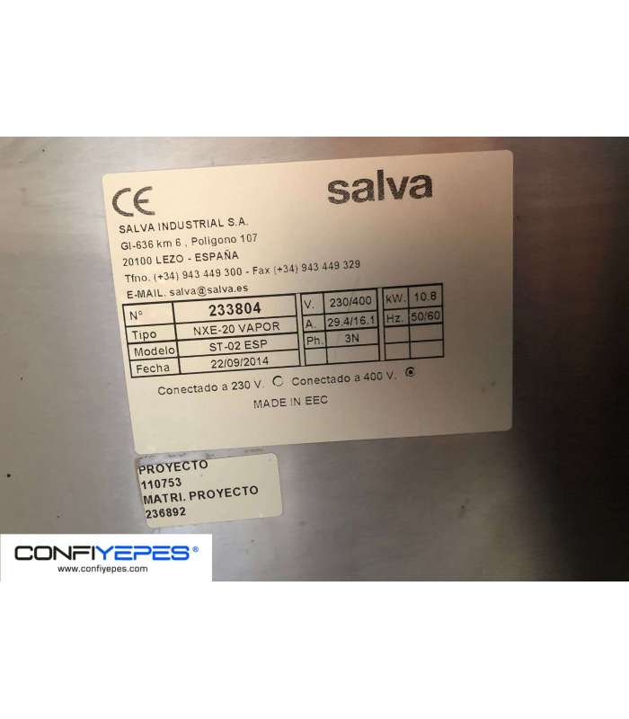 HORNO MODULAR CON VAPOR SALVA