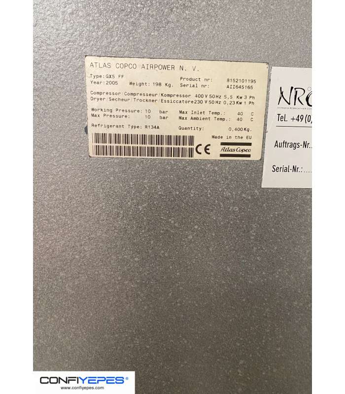 COMPRESOR GX5FF ATLAS COPCO