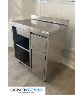 MUEBLE CAFETERO 1M ACERO INOX