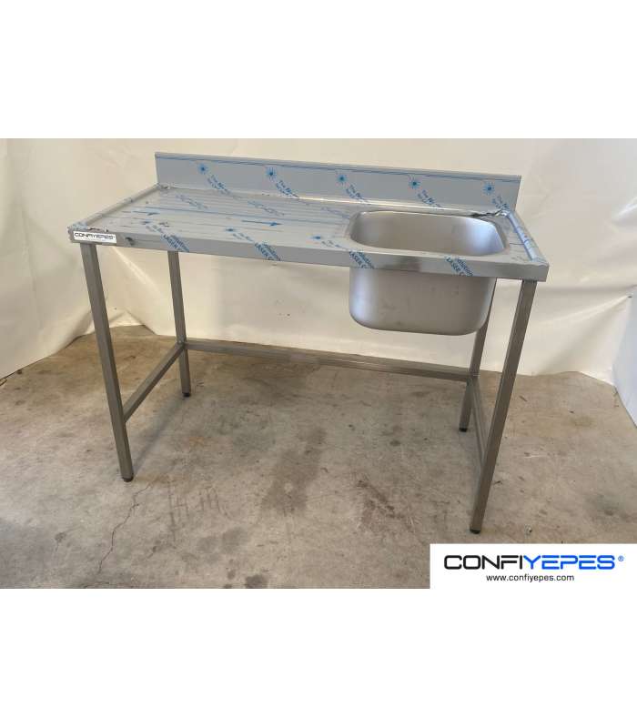 FREGADOR SENO DCHO ACERO INOX 1200X600MM