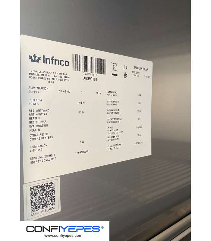 ARMARIO CONGELACIÓN PASTELERO INFRICO