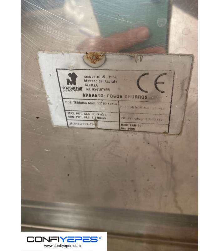 FOGÓN CHURROS 70X70CM A GAS