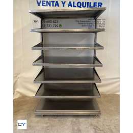 ESTANTERIA ACERO INOX 7 BALDAS + RUEDAS