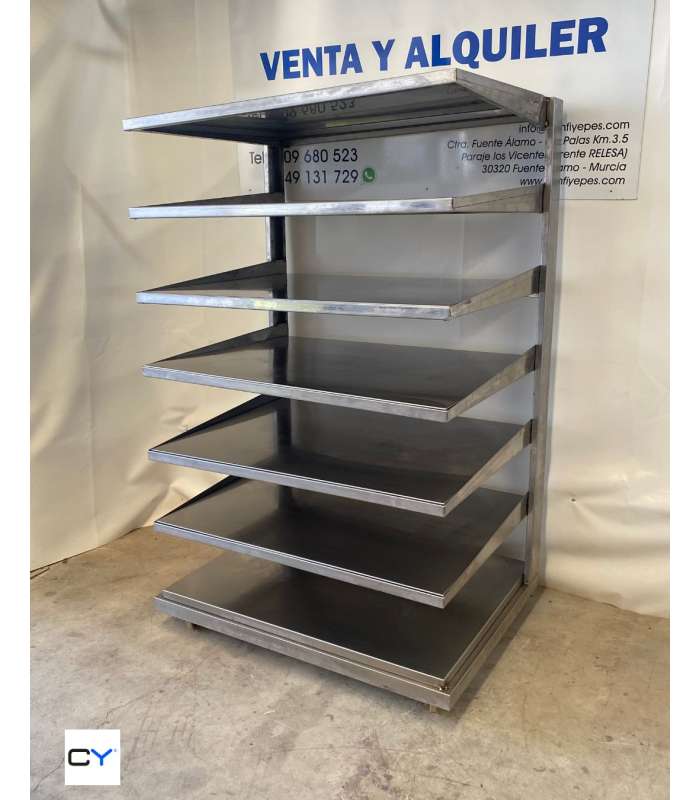ESTANTERIA ACERO INOX 7 BALDAS + RUEDAS