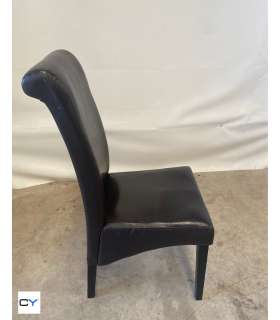 SILLA EFECTO CUERO OSCURA