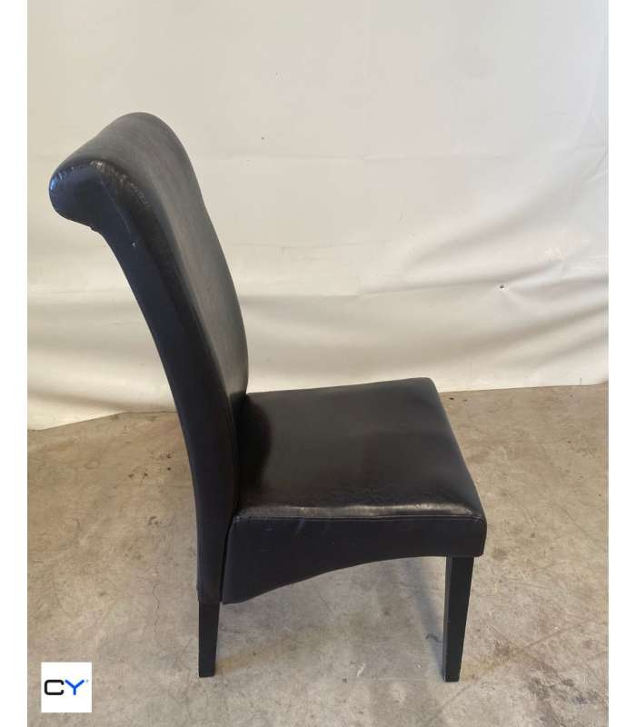 SILLA EFECTO CUERO OSCURA