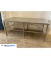 MESA CENTRAL CON BALDA INFERIOR ACERO INOX