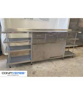 MUEBLE CAFETERO ACERO INOX 2560MM