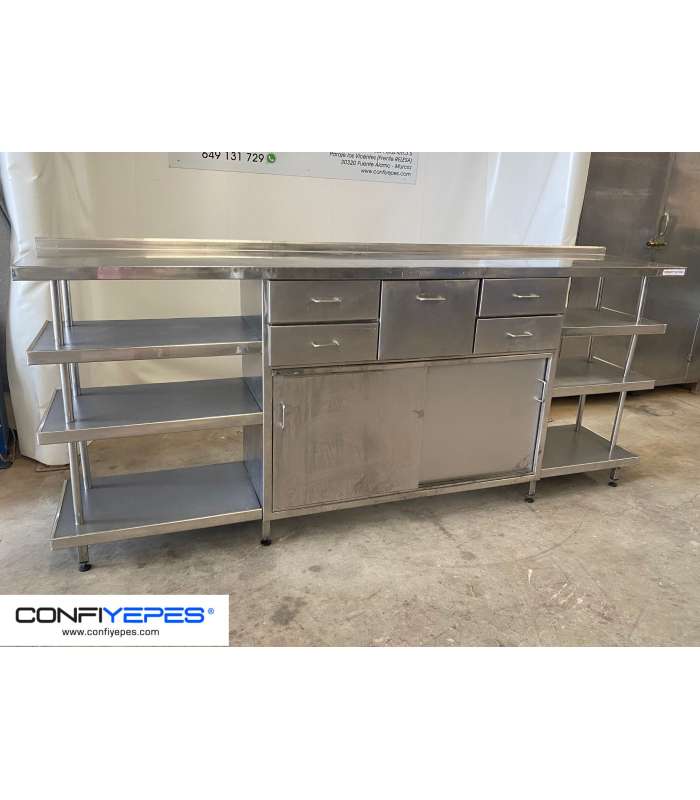 MUEBLE CAFETERO ACERO INOX 2560MM