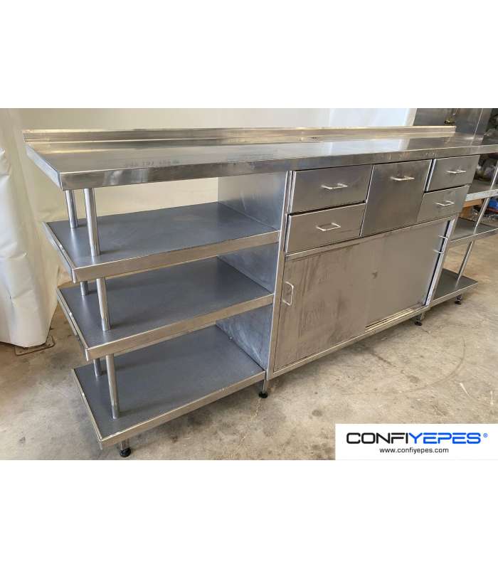 MUEBLE CAFETERO ACERO INOX 2560MM