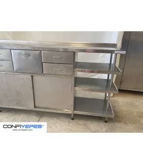 MUEBLE CAFETERO ACERO INOX 2560MM