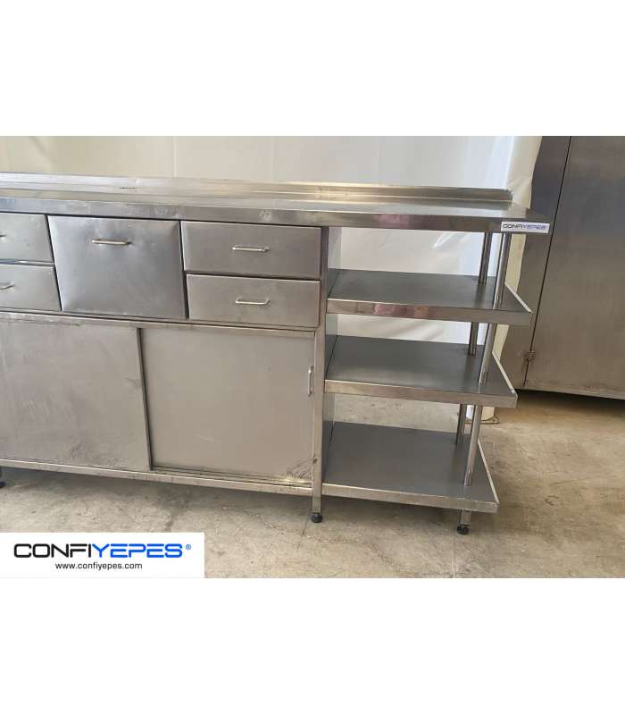 MUEBLE CAFETERO ACERO INOX 2560MM