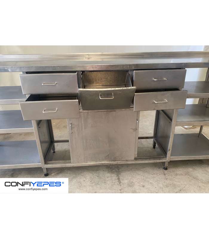 MUEBLE CAFETERO ACERO INOX 2560MM