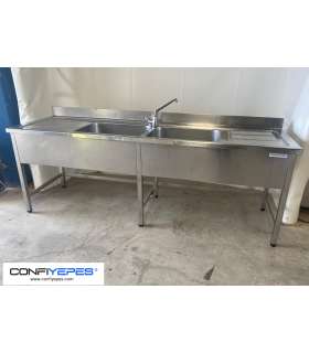 FREGADOR DOBLE CON ESCURRIDOR