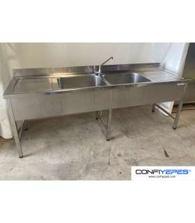 FREGADOR DOBLE CON ESCURRIDOR