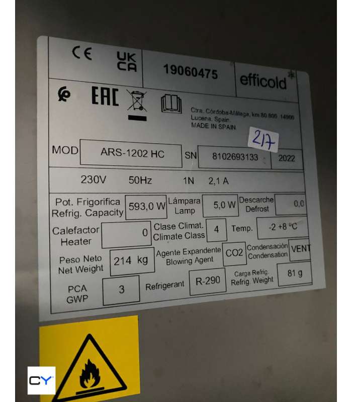 ARMARIO REFRIGERADO DOS PUERTAS EFFICOLD