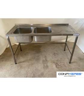 FREGADOR DOS SENOS + ESCURRIDOR DCHA