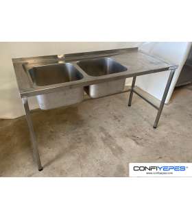 FREGADOR DOS SENOS + ESCURRIDOR DCHA