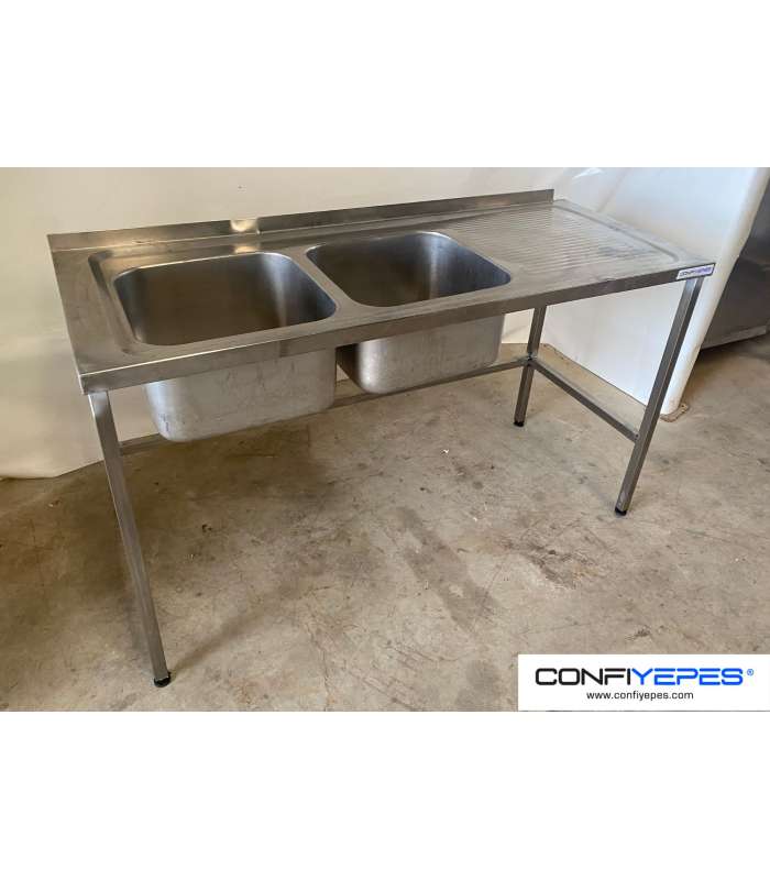 FREGADOR DOS SENOS + ESCURRIDOR DCHA