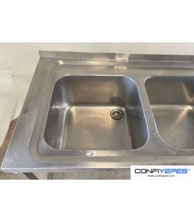 FREGADOR DOS SENOS + ESCURRIDOR DCHA