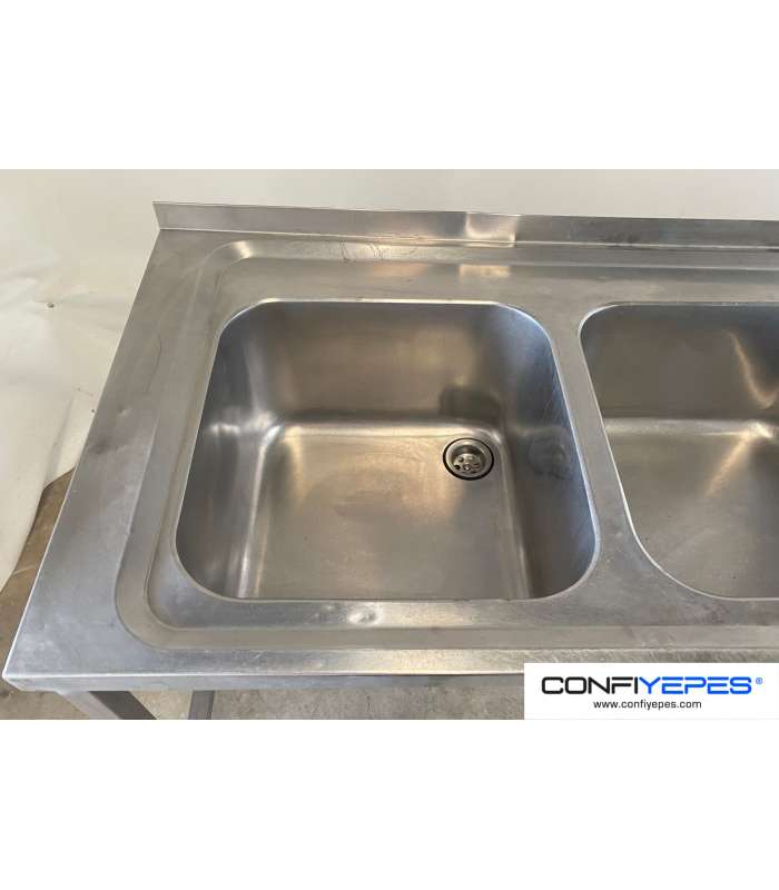 FREGADOR DOS SENOS + ESCURRIDOR DCHA