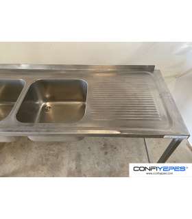 FREGADOR DOS SENOS + ESCURRIDOR DCHA