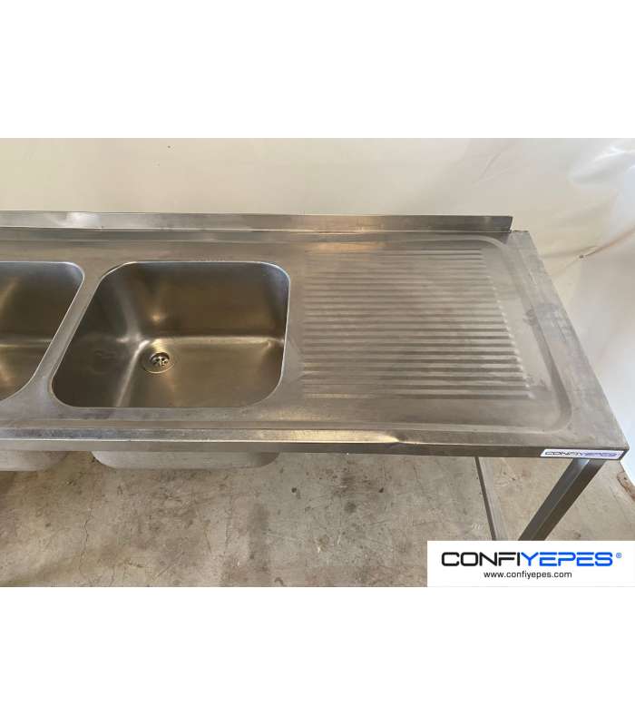 FREGADOR DOS SENOS + ESCURRIDOR DCHA