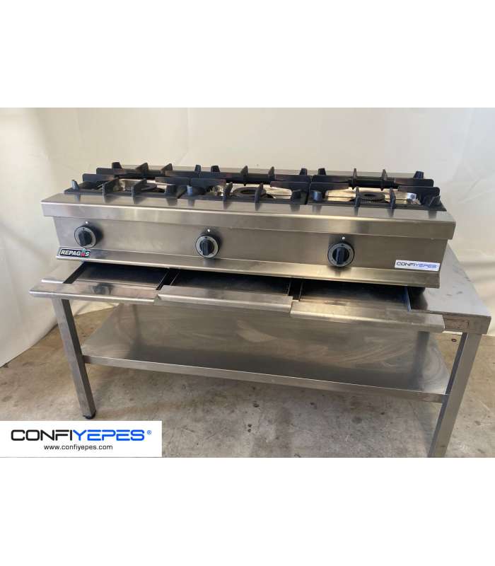 COCINA SOBREMESA TRES FUEGOS REPAGAS