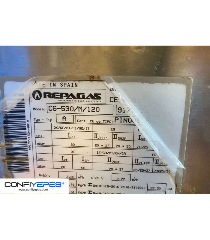 COCINA SOBREMESA TRES FUEGOS REPAGAS