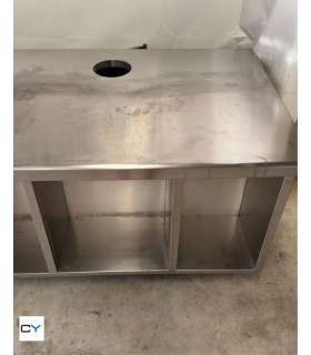 MESA CENTRAL ACERO INOX CON PUERTAS