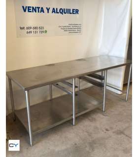 MESA CENTRAL CON DOBLE BANDEJERO PARA CUBETA GN2/1