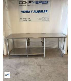 MESA CENTRAL CON DOBLE BANDEJERO PARA CUBETA GN2/1