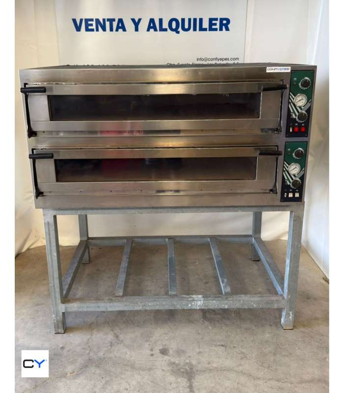 HORNO ELÉCTRICO PIZZA 6+6 HOSTEK + SOPORTE