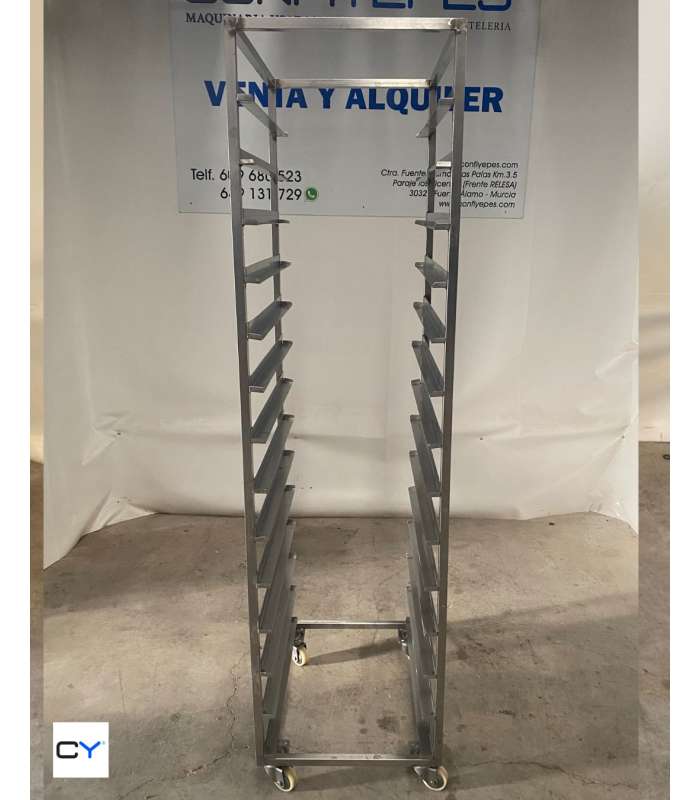 CARRO ACERO INOX 14 GUÍAS DISTANCIA 11,5CM