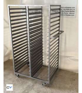 CARRO DOBLE ACERO INOX 40 BANDEJAS DISTANCIA 7,5CM