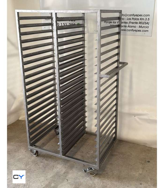 CARRO DOBLE ACERO INOX 40 BANDEJAS DISTANCIA 7,5CM