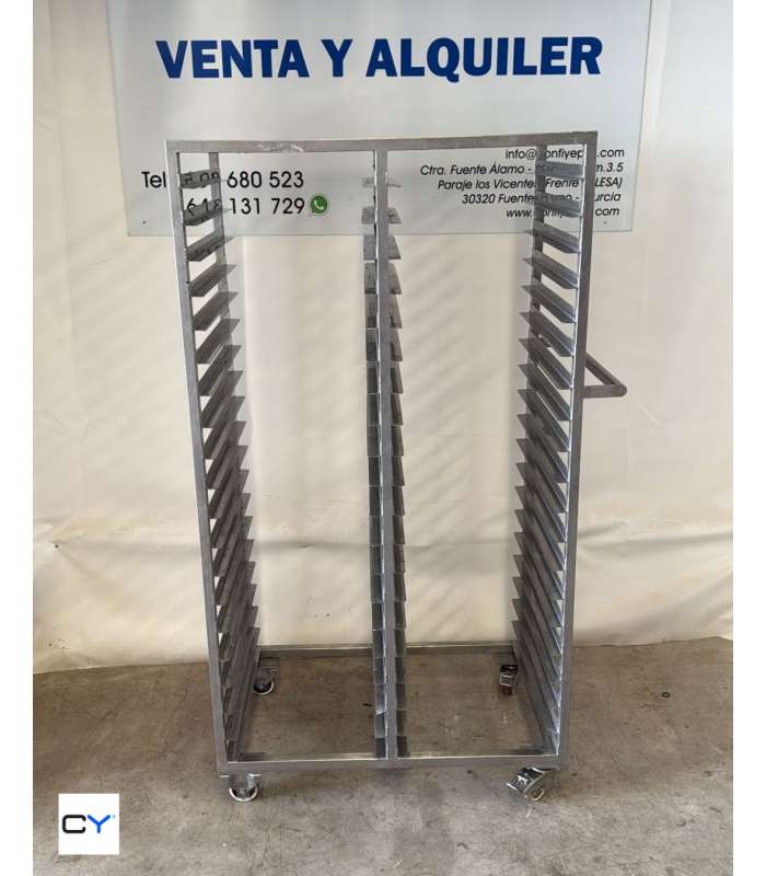 CARRO DOBLE ACERO INOX 40 BANDEJAS DISTANCIA 7,5CM