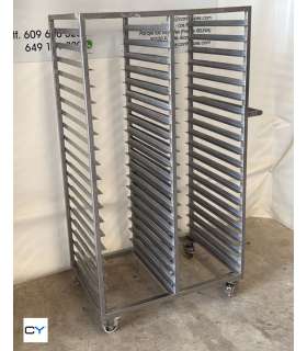 CARRO DOBLE ACERO INOX 40 BANDEJAS DISTANCIA 7,5CM