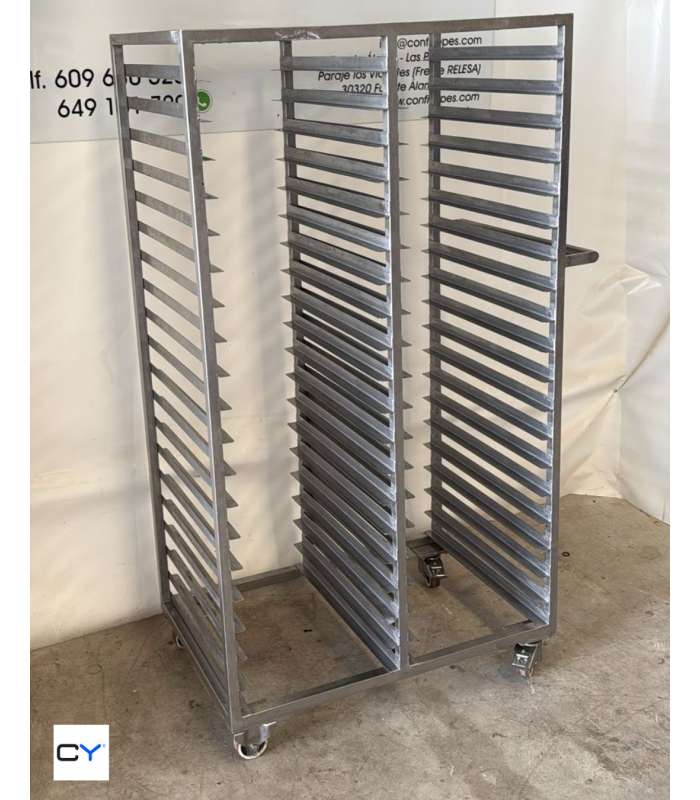 CARRO DOBLE ACERO INOX 40 BANDEJAS DISTANCIA 7,5CM