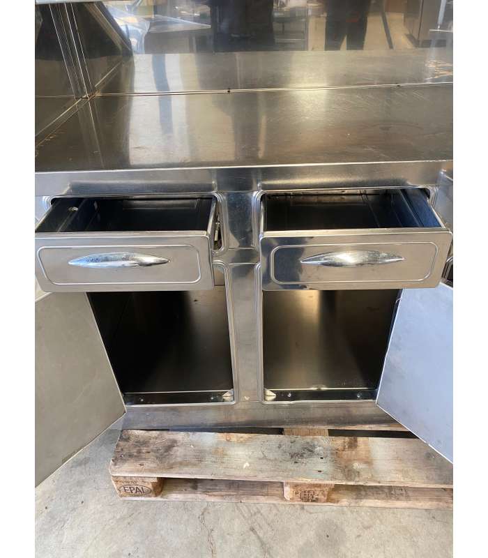 MESA MURAL DOBLE PLATERA CAJONES Y PUERTAS