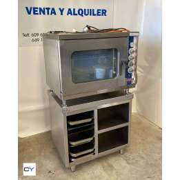 HORNO 6 BANDEJAS GN1/1 A GAS REPAGAS + SOPORTE