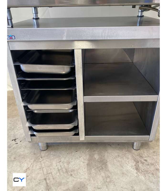 HORNO 6 BANDEJAS GN1/1 A GAS REPAGAS + SOPORTE