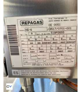 HORNO 6 BANDEJAS GN1/1 A GAS REPAGAS + SOPORTE