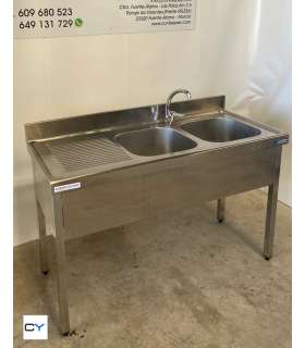 FREGADOR DOS SENOS + ESCURRIDOR IZQ