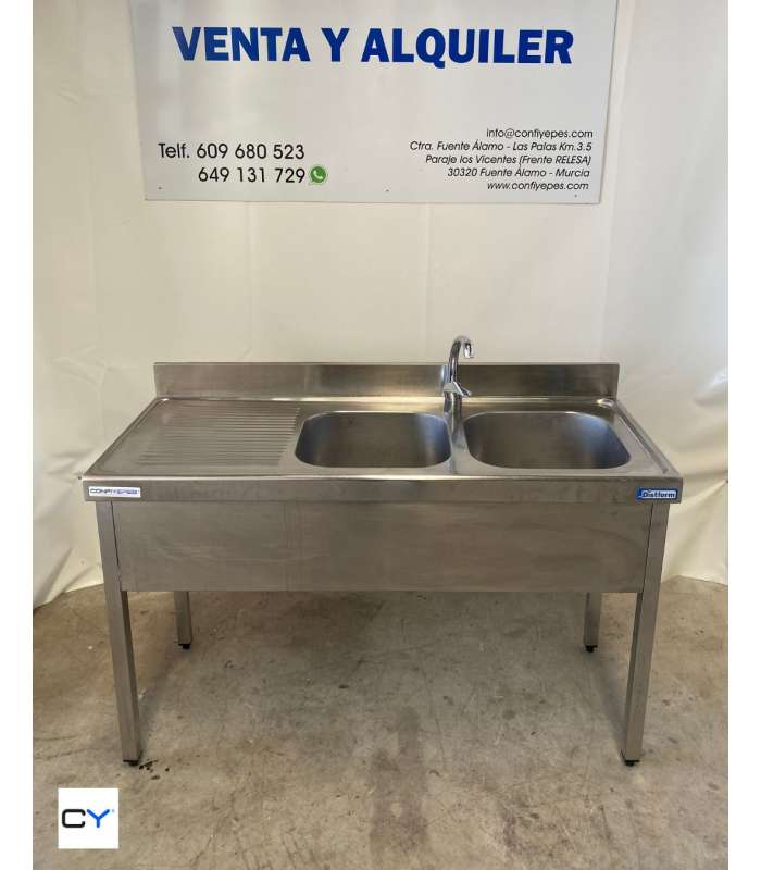 FREGADOR DOS SENOS + ESCURRIDOR IZQ