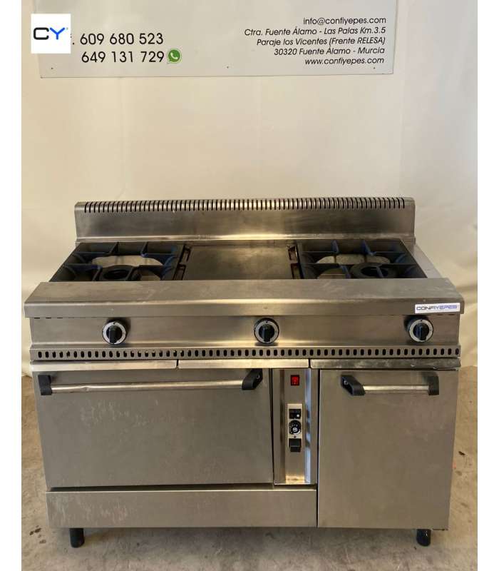 COCINA 2 FUEGOS + PLANCHA CON HORNO