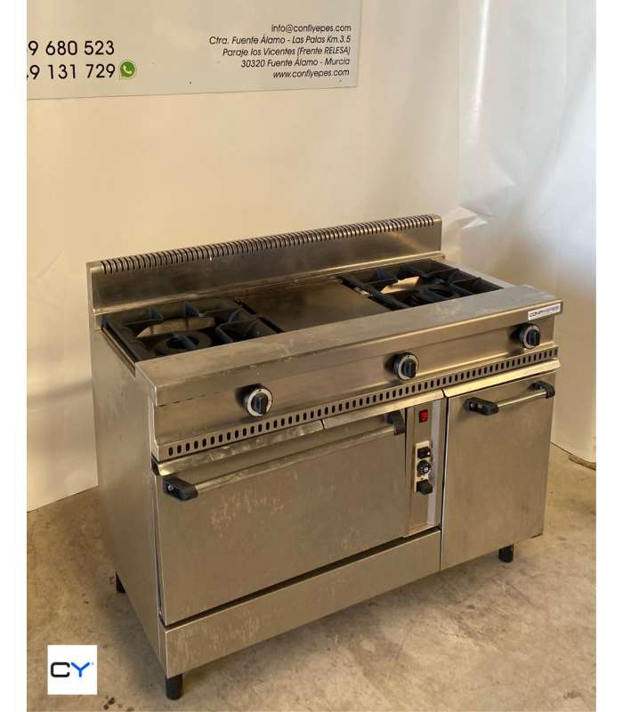 COCINA 2 FUEGOS + PLANCHA CON HORNO