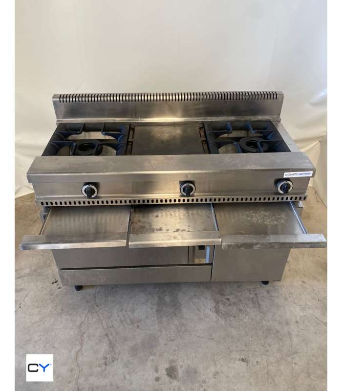 COCINA 2 FUEGOS + PLANCHA CON HORNO
