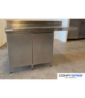 MESA ACERO INOX CON LLANDERO Y HUECO