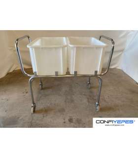 CARRO PORTA VAJILLA CON DOS CUBETAS